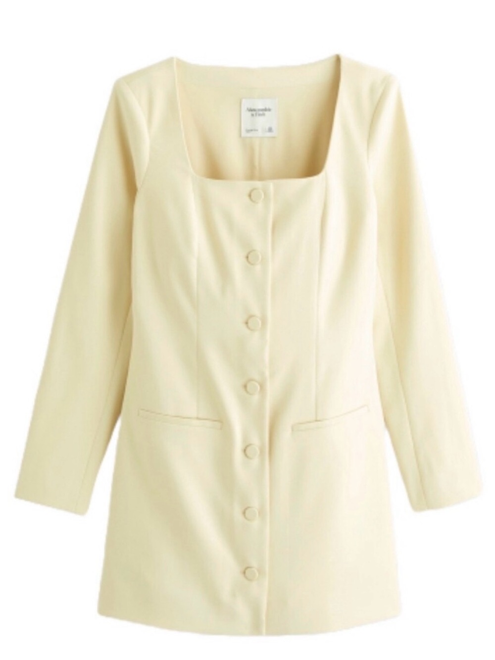 Abercrombie & Fitch butter yellow square neck mini dress